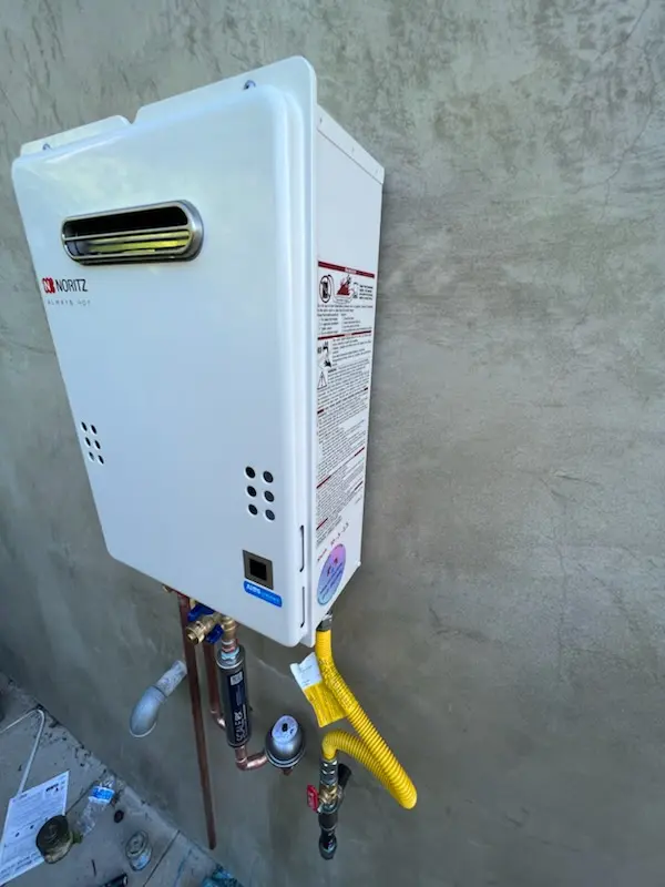 Tankless water heater installation for Tres Robles homes